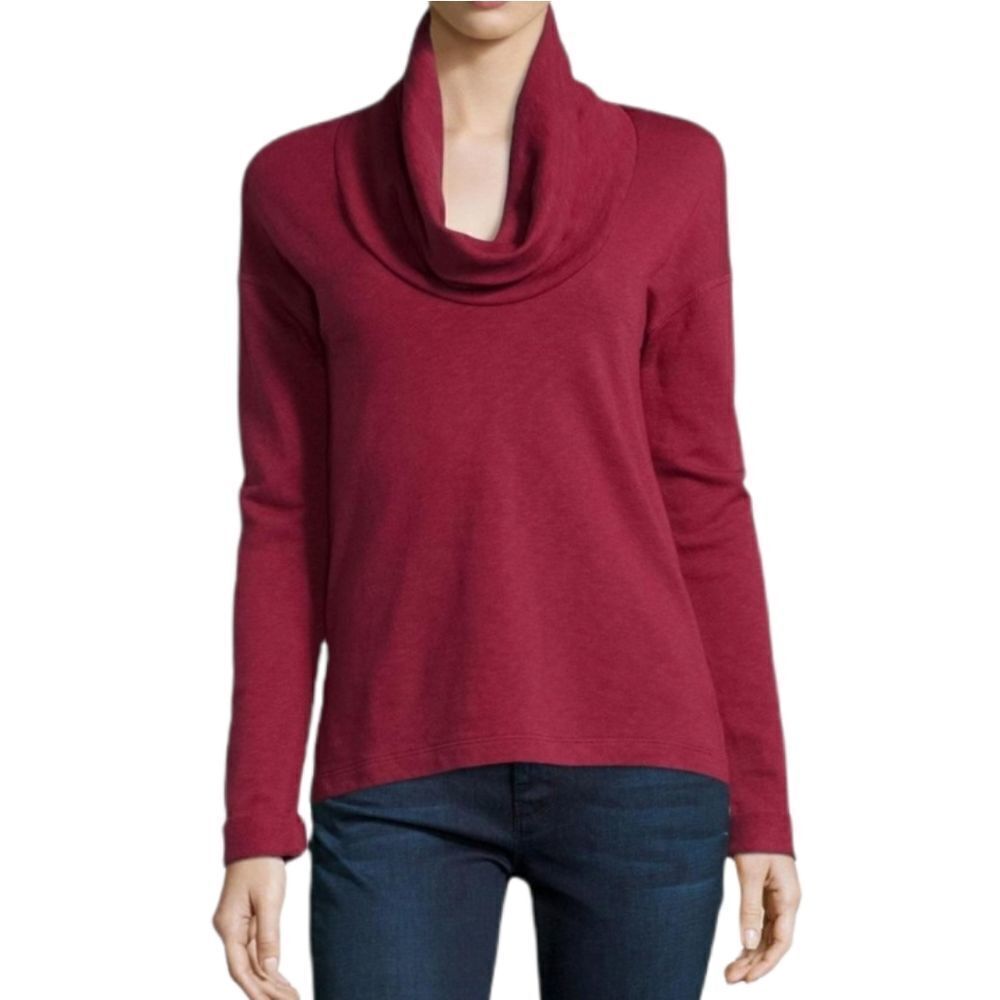 JAMES‎ PERSE red cowl neck long sleeve relaxed top 2/M